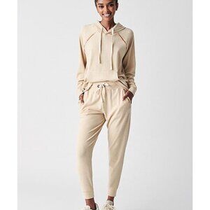 Faherty Emb Jogger Hoodie Lounge Set Oatmeal Small